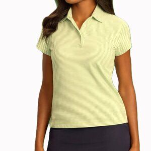 RENWICK Golf Pima Cotton Polo Shirt Size XL Short Sleeve Striped Lime White $90